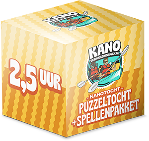 Kanotocht Puzzeltocht + Spellenpakket (2,5 uur + 45 min.)