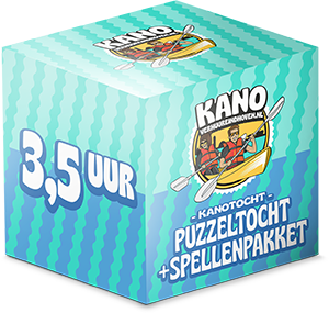 Kanotocht Puzzeltocht + Spellenpakket (3,5 uur + 45 min.)